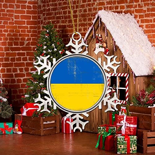 Ukraine Flag Dekorativni Viseći Ornamenti Nacionalna Zastava Ukrajina Silueta Božićni Ukrasi