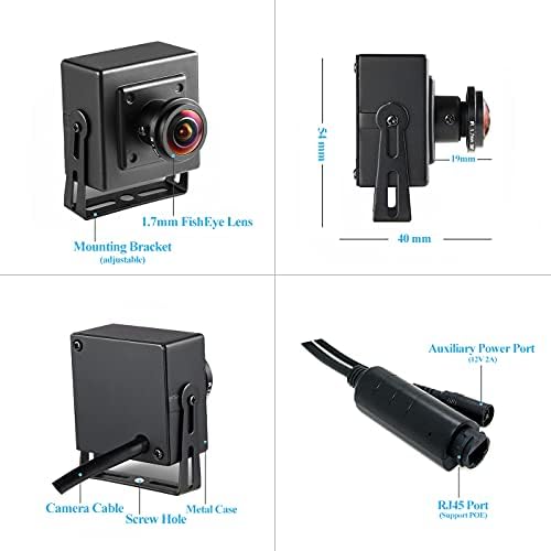 Revodata 5MP POE IP mini kamera, ultra HD 2880x1620p, 1,7 mm FishEye objektiv, mala kamera H.265