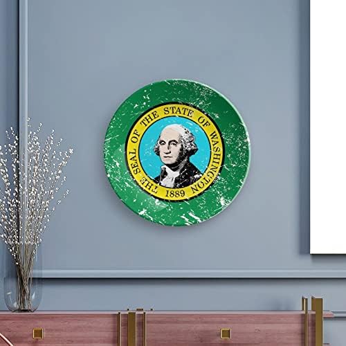 Washington Državna zastava Keramička kost Kina Dekorativne ploče sa štandom viseći ukrasima Ploče za večeru