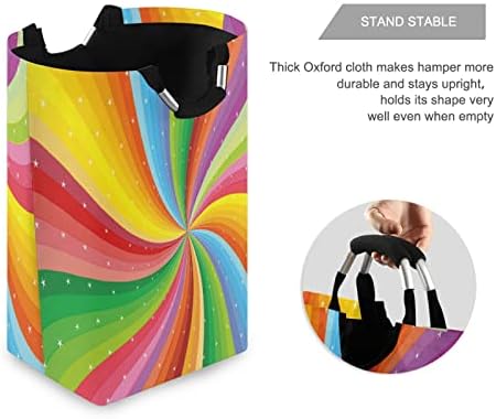 Sažetak Rainbow Stripe košalica za pranje rublja Sklopana velika odjeća zamršečnica za odlaganje vrtića s ručkom za djecu Sobu spavaću spavaću sobu kupaonica