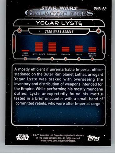 2018 TOPPS Star Wars Galaktičke datoteke Reb-22 Yogar Lyste Službena ne-sportska kartica za trgovanje