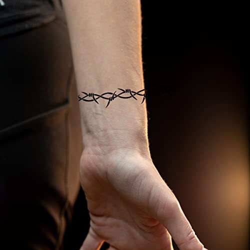 Padoun bodljikave žice tetovaže, 6-listom velike žice Totem privremene tetovaže, lažne tetovaže za muškarce