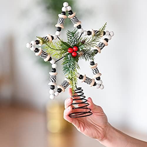 ORNATIVY TOPER DRYPER STAR DRYPER - Božićna seoska kuća Rustikalno stablo sa Holly Mistletoe i ukrasima bobica
