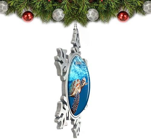 Umsufa Belize Ambergris Turtle Božić Ornament Tree Decoration Crystal Metal Suvenir Poklon