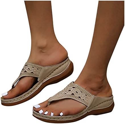Shakumy Ženske Sandale Elegantne Casual Tange Papuče T-Remen Otvorene Sandale Na Plaži Ravne Sandale Ležerne Gladijatorske Sandale