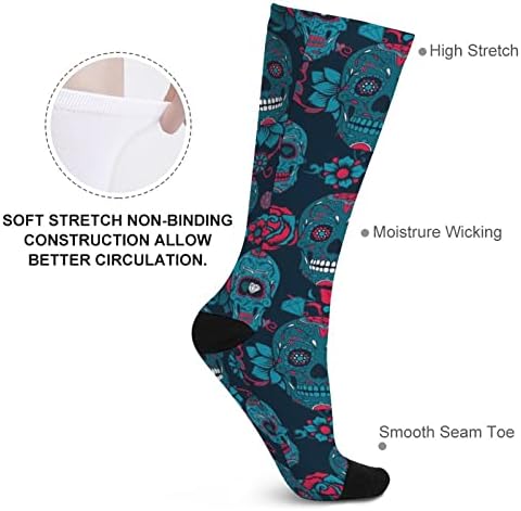 WEEDKEYCAT Dan mrtvih šareni šećer lobanje Crew čarape novost Funny Print grafički Casual umjerena Debljina za proljeće jesen & zima