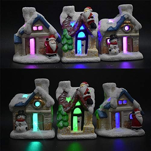 Zjdu selo božićne Scene, osvijetljena kuća za snijeg Božićni dekor, LED osvijetljene Božićne kolekcionarske