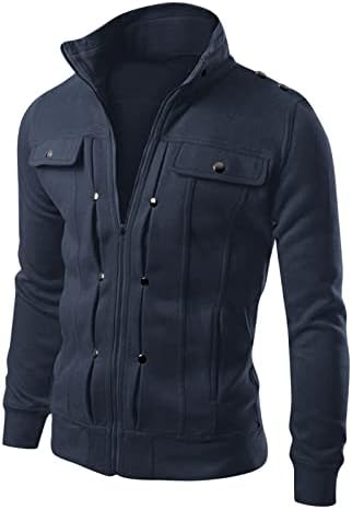 Muška jesenina i zimska modna casual patentni zatvarač Čvrsti džep džemper s kapuljačom tanki baršunasti