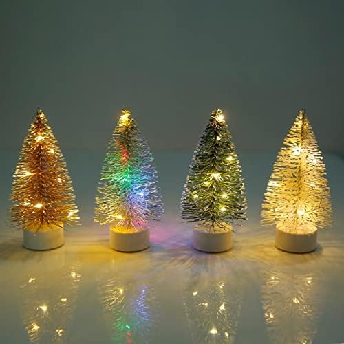 NC plastična LED lampica u boji Desktop Dekoracija Mini butik borove igle za božićno drvo 金色 绿色 白色 银色