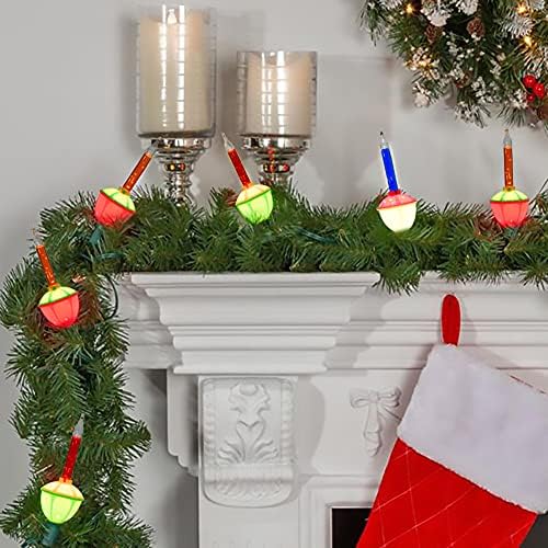 Doratale Božićna višebojna svjetla sa mjehurićima, 8.8 Ft tradicionalna svjetla sa mjehurićima sa 10 narandžastih/crvenih / plavih mjehurića, ul navedena za božićno drvo Holiday Party Decor rasvjeta, zelena žica