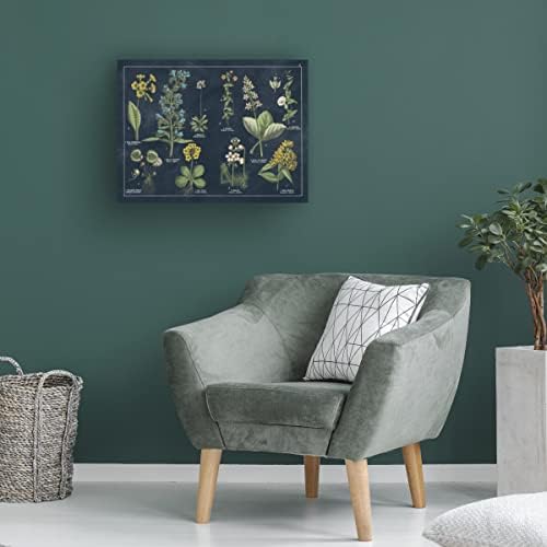 Zaštitni znak Likovna umjetnost 'Botanička cvjetna karta I tamno plava' Canvas Art by Wild Apple Portfolio 24x32