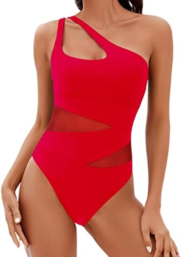 BMJL ženski seksi kupaći kostimi na jedno rame kontrolišu stomak jednodelni kupaći kostim mrežasti kupaći