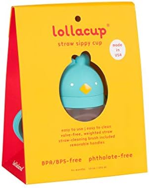 Lollaland ponderisana slamnata Sippy šolja za bebe:proizvedeno u SAD - u-prelazna deca, dojenčad & mala Sippy šolja | Shark Tank proizvodi | Lollacup w / Paket za zamjenu slame