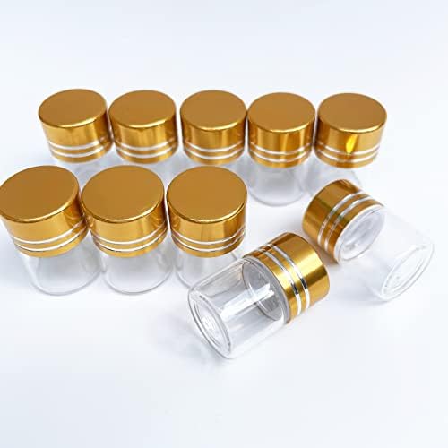 10kom 1ml 16x20mm Tiny Mini male prozirne bočice staklene bočice 1ml sa kapicama zlato