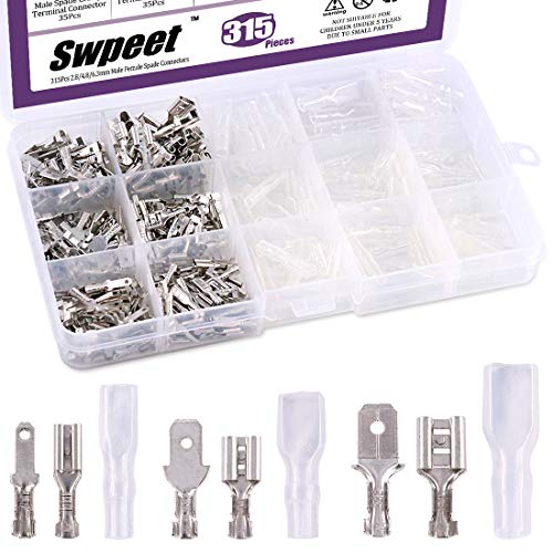 SWPEet 315pcs i 720pcs Sliver Gold 2,8 / 4,8 / 6,3 mm muške i ženske lopatice Brzi konektori