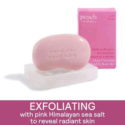 Peach not Plastic Bar sapun | piling ruku & sapun za tijelo | Pink Himalayan morska sol za otkrivanje