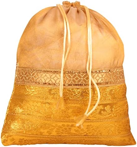 Torbe sa vezicama od dodirnog kamena tradicionalne indijske ručno izrađene od Brokatne tkanine u obliku slona. Savršen za poklone nakit Vjenčanja Sweet distribucija Set 9 jarke višebojne torbice torbice Potli.