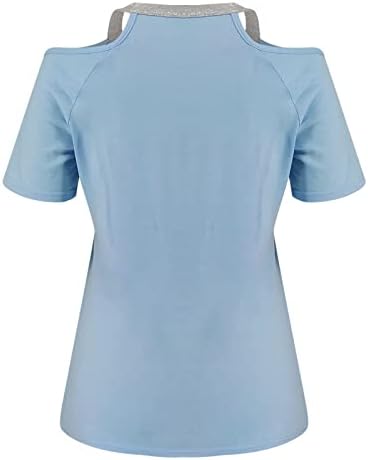 Xiloccer slatke košulje za žene Žene ljetne V vrat sa ramena Ispis majica kratkih rukava Top bluza