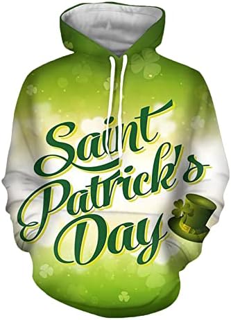 St Patricks Day Hoodies za muške Irski vrhovi pulover Shamrock Tshirt Casual Duks majice Dugi rukav skakači Hoody