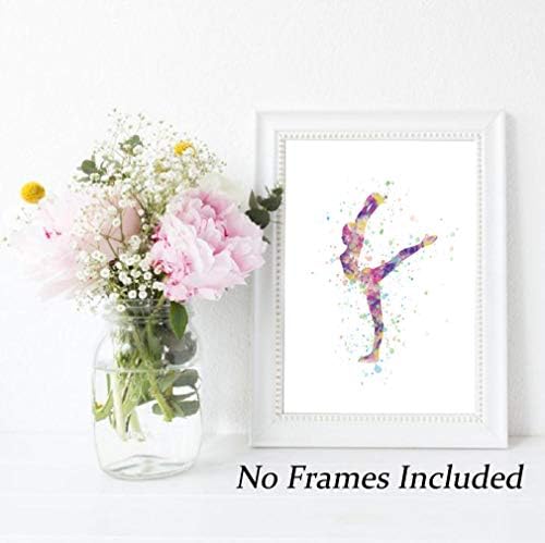 CHDITB Neuramljena apstraktna djevojka gimnastika zidni umjetnički Print,Poster sportske siluete, Set od