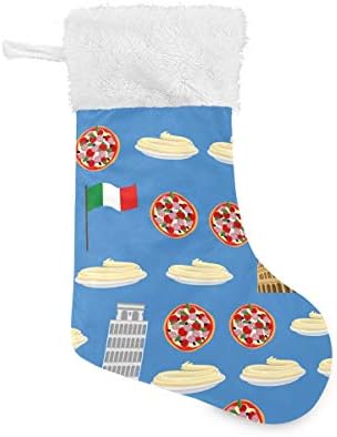 Pimilagu Italija Bešavna uzorka Božićne čarape 1 paket 17.7 , viseći čarape za božićnu ukrasu