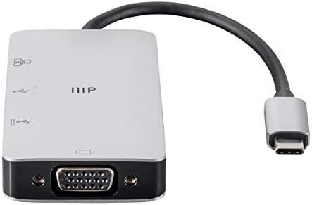 Monopricija USB-C do VGA adaptera - aluminijumska kućišta sa Gigabitom Ethernet, USB 3.0, USB-C 100W, isporuka