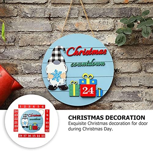 ABOOFAN 1pc drveni Božić odbrojavanje kalendar dekorativni privjesak vrata za Home Party korist