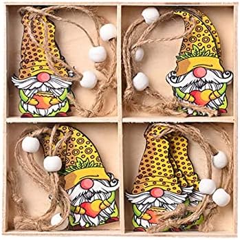 Božić za ukrašavanje vanjskog festivala Hotya Wooden Bee Gnome Viseći privjesak 12pcs / kutija Šarm za kućnu seosku kuća ukras ulaznih vrata Poklon zalihe Tassel Garland ukrasi