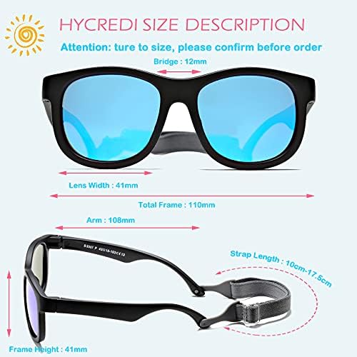 Hycredi fleksibilne polarizirane dječje naočare za sunce sa remenom za novorođene dječake djevojčice od 0-24 mjeseca, UV zaštita