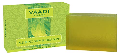 Vaadi Herbals neem Tulsi Bar sapun sa ekstraktima Aloe vere, vitaminom E i uljem čajevca - ručno rađeni