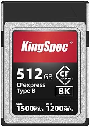 KingSpec 512GB CFexpress tip B, profesionalne CF Express kartice sa sirovim 4K / 8K video snimanjem, 1500mb / S čitanje - 1200mb/s pisanje, kompatibilne sa Canon/Nikon / Panasonic kamerama