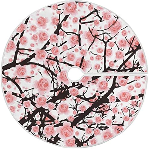 Oarencol Vintage Cherry Blossom Sakura Christmas Drvo suknja 36 inčni ružičasti cvijet Xmas Dekoracije za odmor