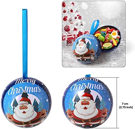 O-Maraco Božić Ball Ornamenti, 6kom Božić Candy Ball Box Jar viseći ukrasi , Creative Božić stablo viseća Lopta privjesak, Božić dekoracije koje se mogu dati kao poklon