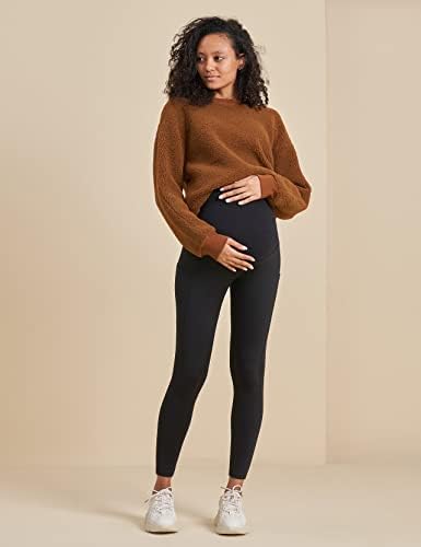 Enerfel materinstvo runo obložilo se gamaše za žene preko trbušne vježbe zimske tople guste trudnoće joga hlače sa džepovima