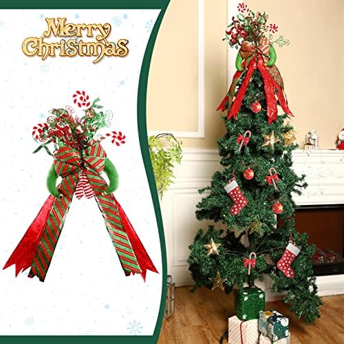 Božićno stablo ELF Božićno ukrašavanje stabla vileske nogu Topper Santa Fun Tree stablo sa ručno rađenim lukovima Ornament Ho ho ho božićni ukrasi za Xmas zimske praznine
