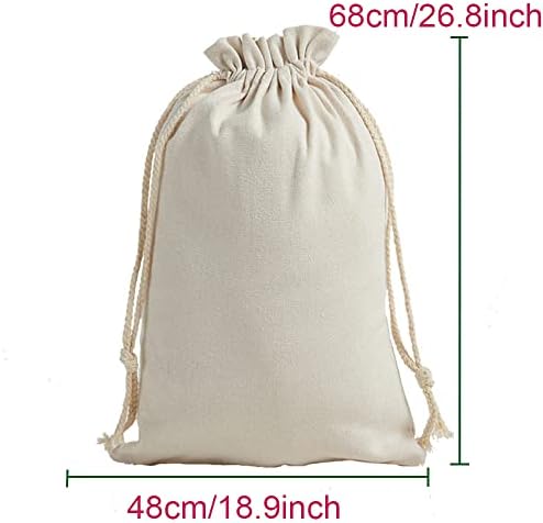 MTGHYARE 4 pakovanja velike Božićne torbe vezice platno, 18.9 x26. 8 prazne božićne poklone Santa torbe sa