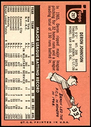 1969 TOPPS # 297 Deron Johnson Philadelphia Phillies Ex / MT + Phillies