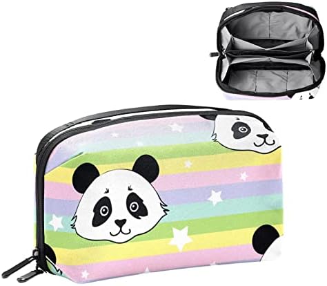 Šarene pruge Panda Stars uzorak torba za šminkanje s patentnim zatvaračem torbica putni kozmetički