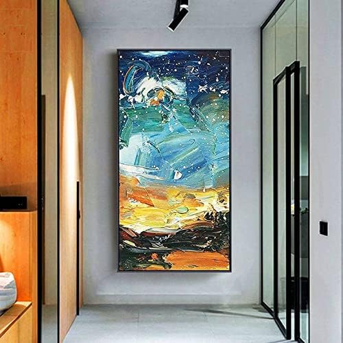 3d ručno slikano na platnu-Sunrise pejzažno slikarstvo apstraktno viseće slikarstvo umjetničko djelo tekstura paletni nož uljane slike moderni Kućni dekor zidna Umjetnost, 50x100cm