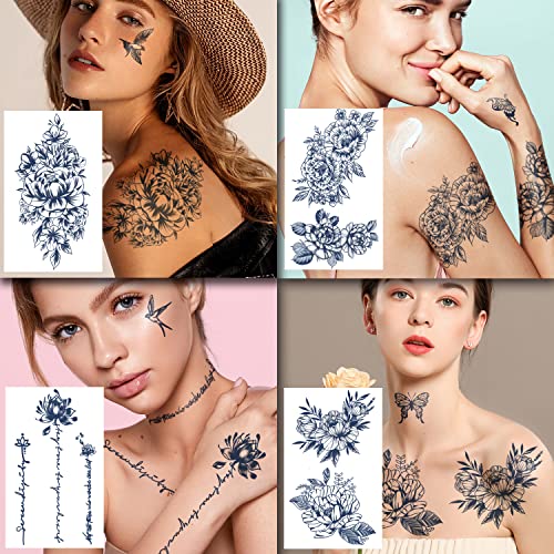 18 listova Polu stalna privremena tetovaža vodootporna za muškarce i žene, boine leptir ptica dugotrajna realistična tetovaža