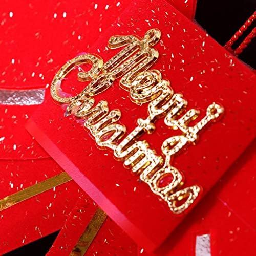Amosfun Crveno lukotine ukrasi božićnog drveta Veliki bowknot sa zvonom za Xmas viseći ukras