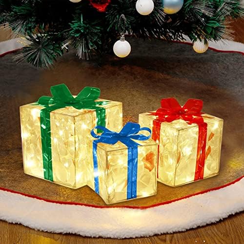 Božićni ukras ukras poklon kutija sa lukom božićne rasvjete kutija na otvorenom svijetlo osvjetljenje