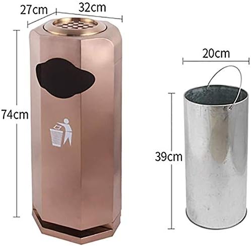 Komercijalni spremnik za otpad Kantu za smeće sa pepelom urnu nehrđajućeg čelika, velikim vanjskim dustnimbinama sa unutrašnjom cijevi