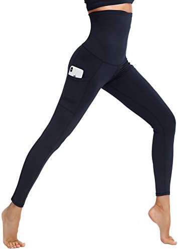 Krtata ženske visokog struka joge gamaše hlača sa 2 džepa, trening sportski trčanje atletske hlače 4 puta