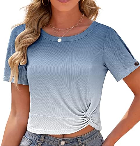 Košulje za žene Ležerne prilike Casual majica Okrugli izrez Solid Color Top Ležerne prilike