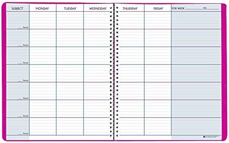 House of Doolittle Teachers Planner, roze navlaka od kože, 45 Sedmica, 7 perioda, Tabela sjedenja, zapisi, 8,5 x 11 inča