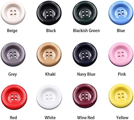 Zotuoart Multicolor višestruki okrugli gumbi - zadebljanje 4 rupe za zamjenu rupe - DIY ručno rađeni