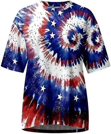 Ženski vrat za brod Pamuk Američka zastava Grafička casual top košulja za teen djevojke jesen ljetni ra Ra