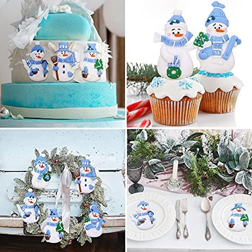 Jetec 18 komada Božić Tree ukrasi, uključen 6 komada Blue Snowman ukrasi dekoracije i 12 komada akril