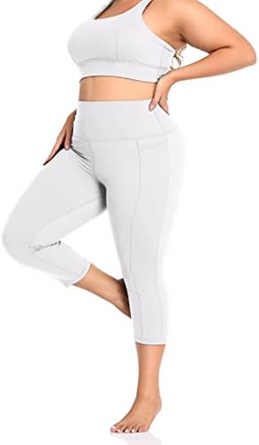 Monyray Plus veličine kapris za žene gamaše sa džepovima podizanje guzica visokog struka Trgovina temmu Yoga Workout